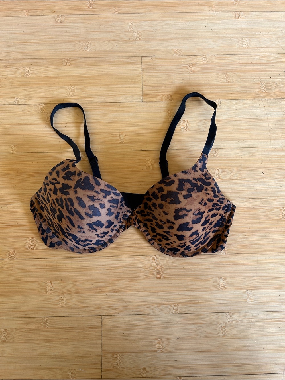 Vintage Gilligan & O'Malley Leopard Print Underwire Bra - Brown/Black